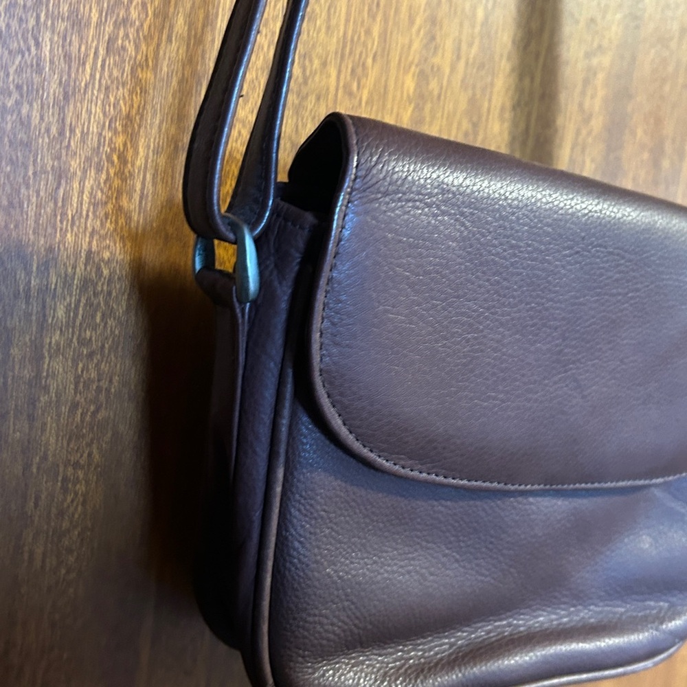Vintage Genuine Leather Brown Saddlebag Shoulder Bag Crossbody Purse - Picture 4 of 7
